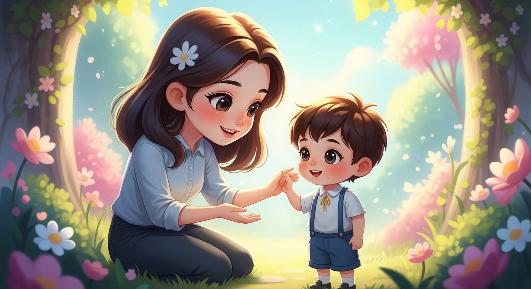 Parent gently guiding a toddler, illustrating positive discipline techniques.